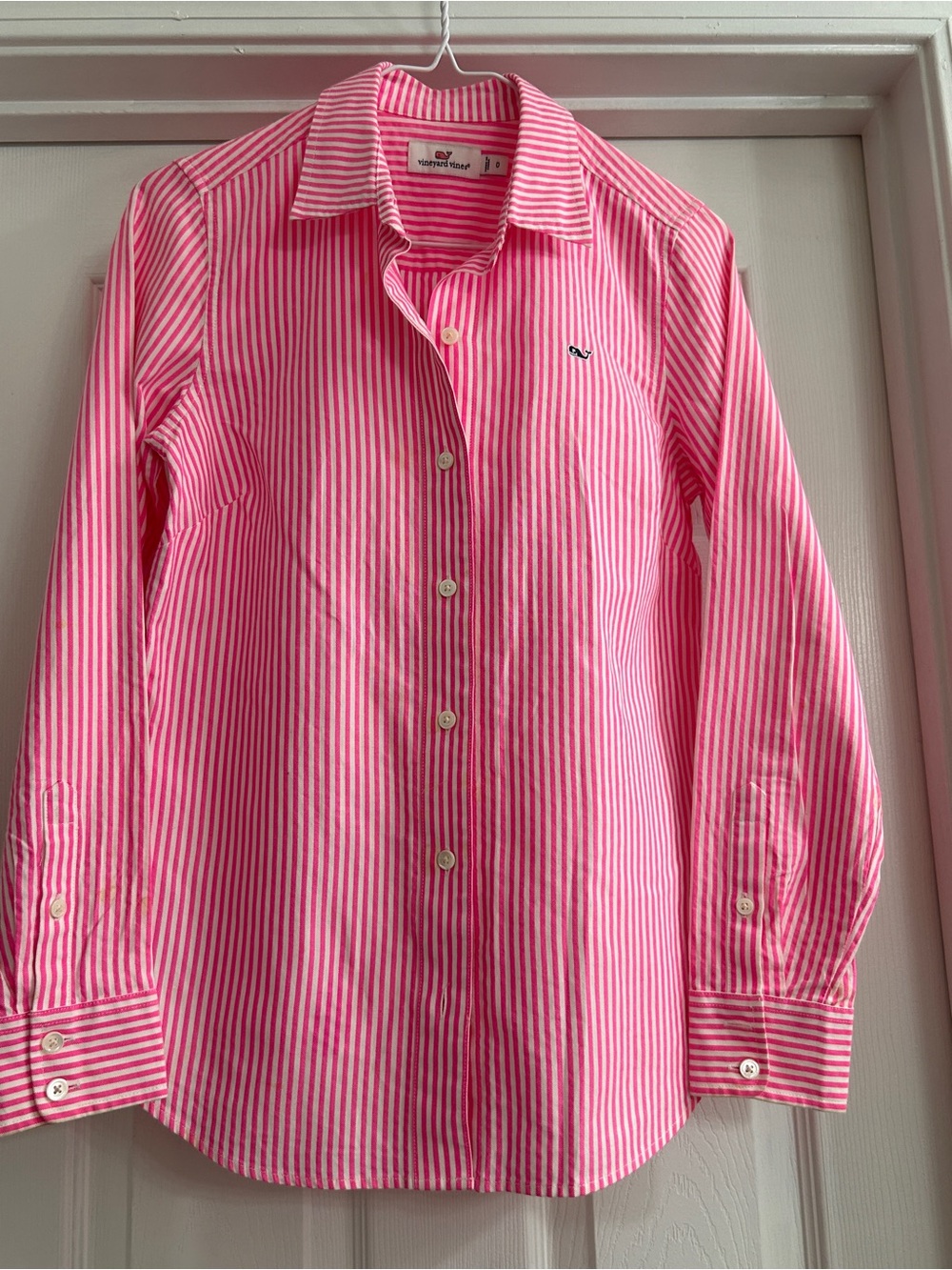 Vineyard Vines Pink and White Striped Button-Down Shirt
